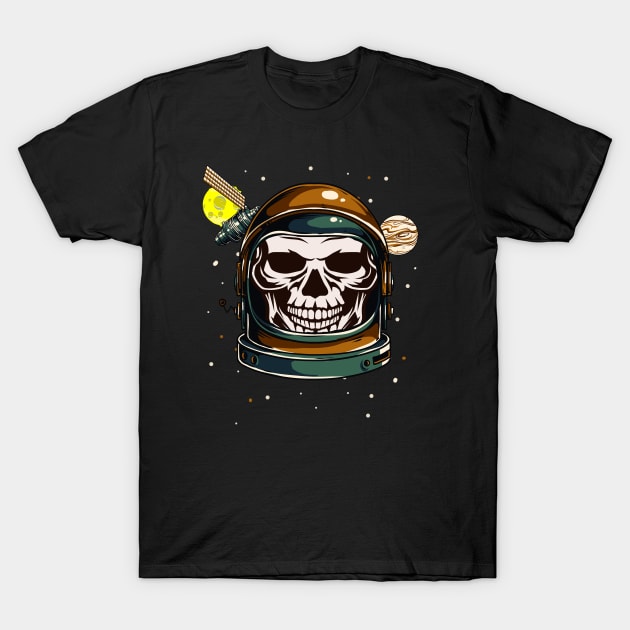 Astronaut Skull T-Shirt by Foxxy Merch